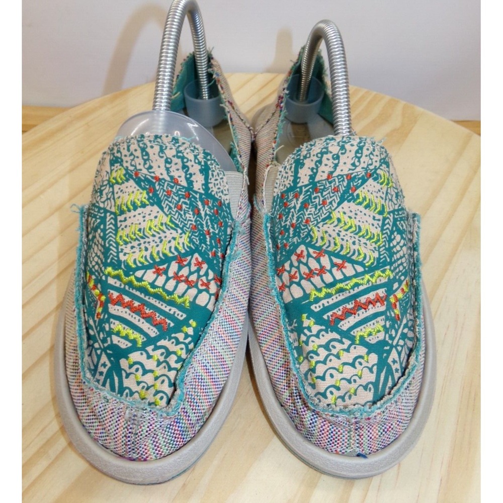 Sanuk Vagabond Slip On Shoes 7.234.248 Womens Multicolor Teal Size 9